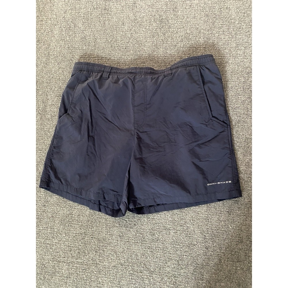 Columbia PFG Mens M Blue Performance Fishing Gear Mesh Lined Shorts Omni-Shade